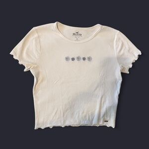 hollister floral ribbed t-shirt